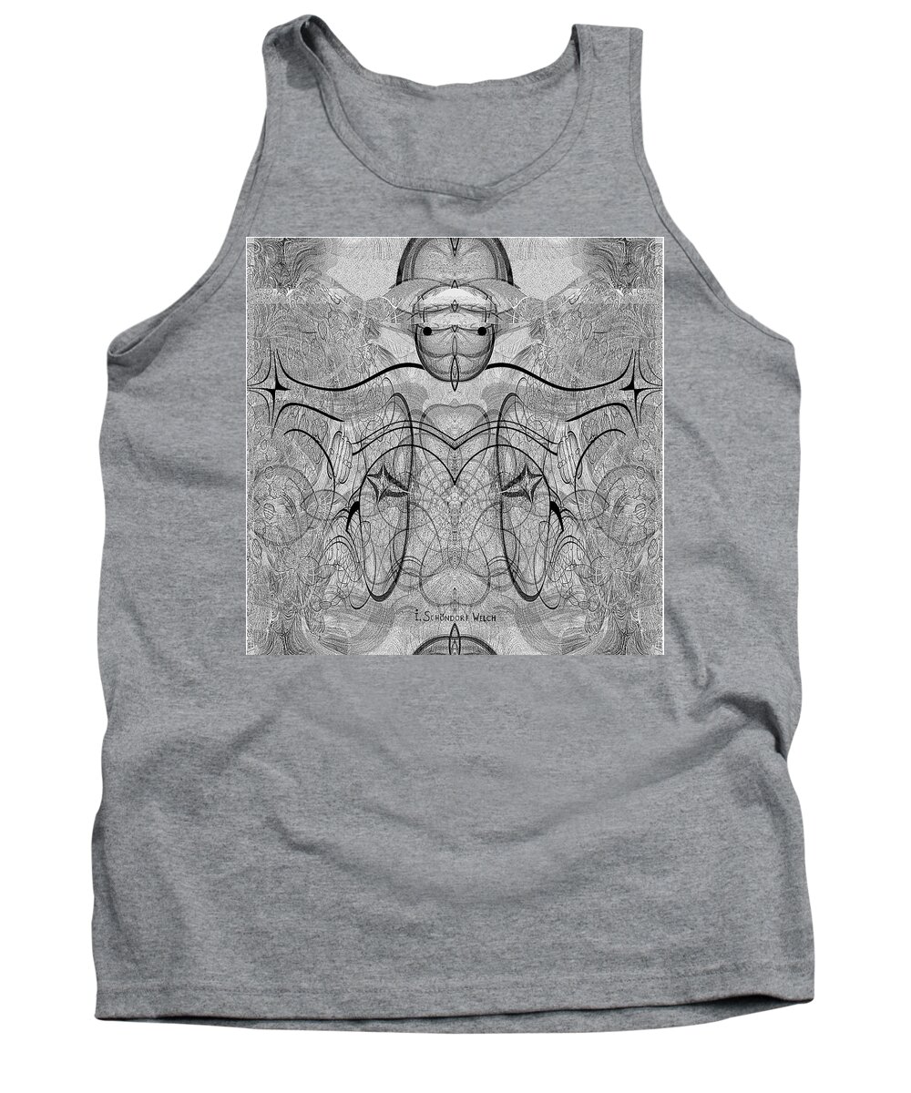 889 Tank Top featuring the digital art 989 - Giant Creature Fractal ... by Irmgard Schoendorf Welch