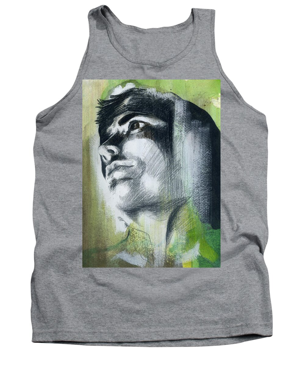 Figurative Art Tank Top featuring the painting A Boy Named Persistence by Rene Capone
