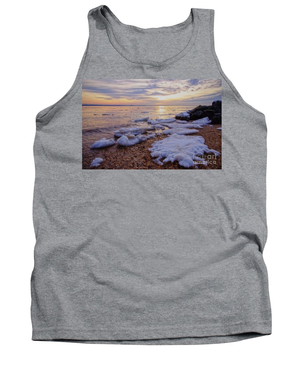 Cold Tank Top featuring the photograph A Cold Sandy Hook Winter by Debra Fedchin