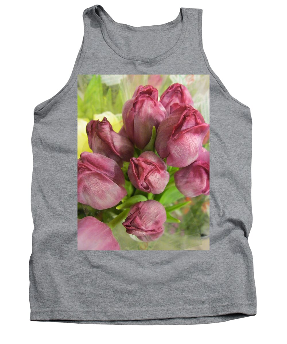 Tulips Tank Top featuring the photograph A Cool Bouquet by Rosita Larsson