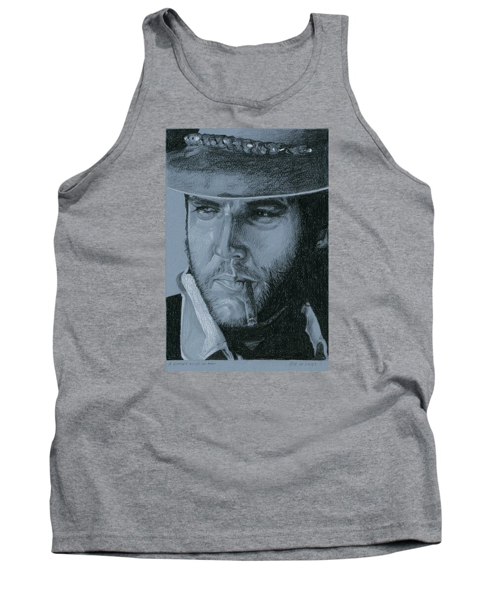 Elvis Tank Top featuring the drawing A different kind of man by Rob De Vries