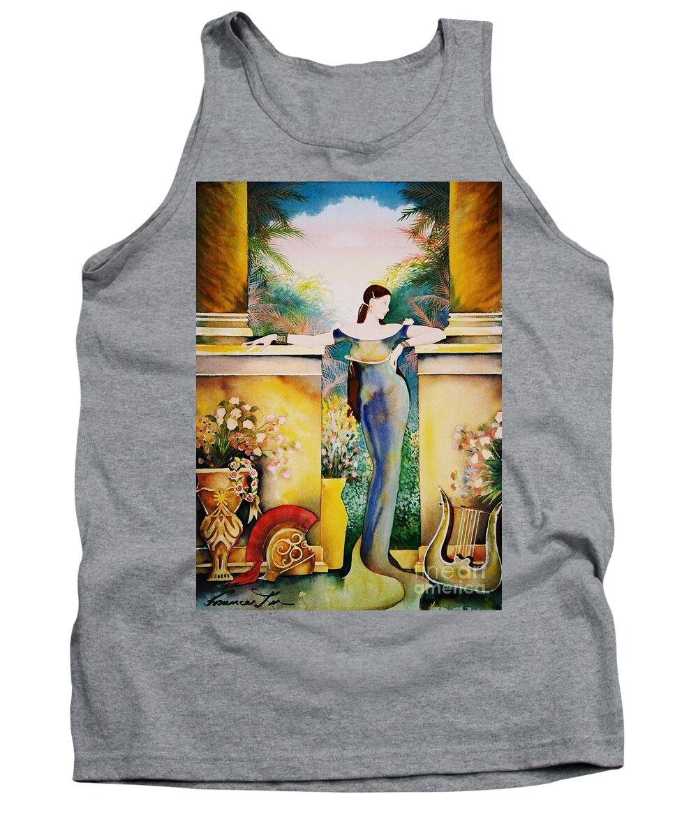 Exotic Tank Top featuring the painting A New Dawn by Frances Ku