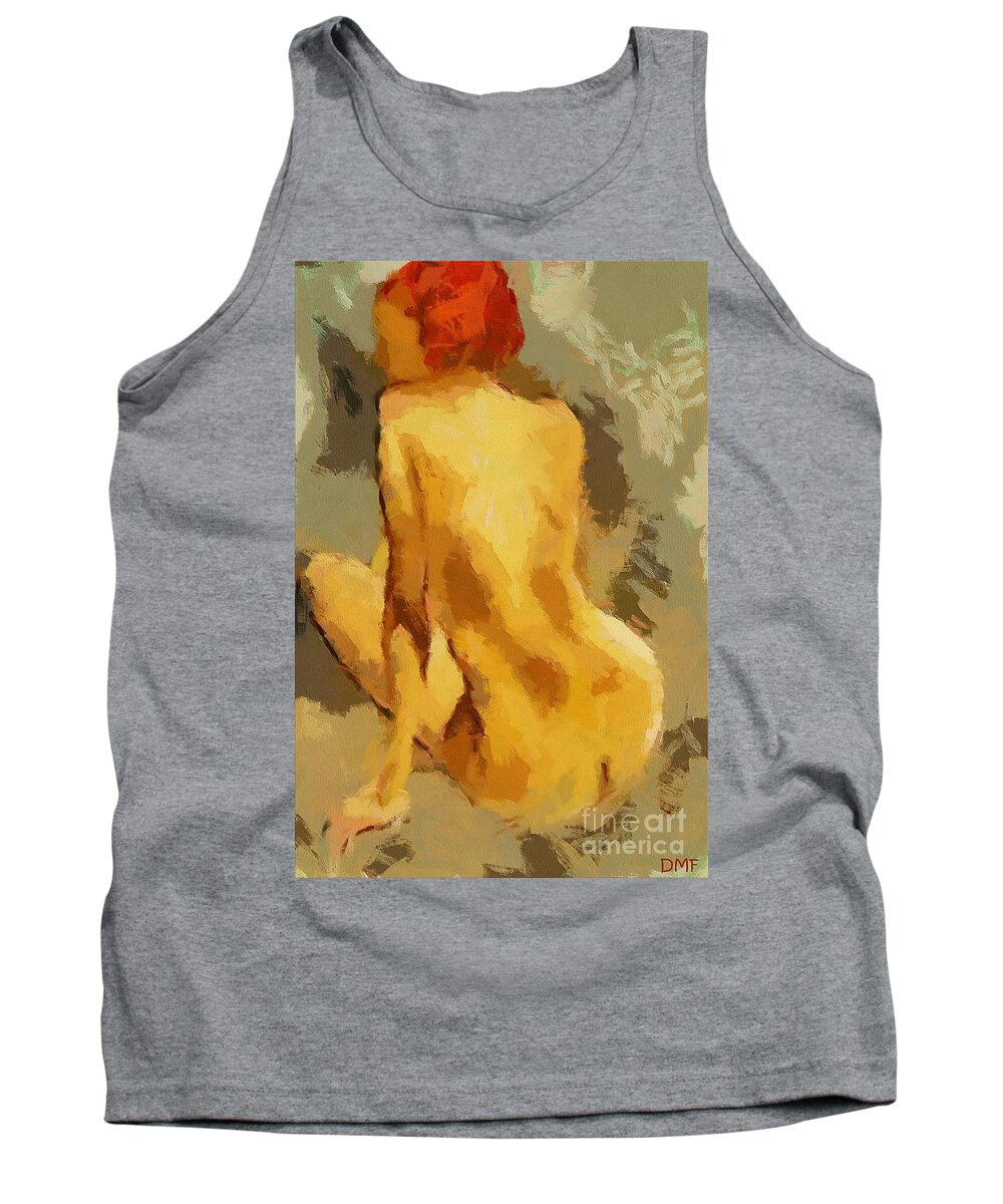 Figurative Tank Top featuring the painting A Readhead by Dragica Micki Fortuna