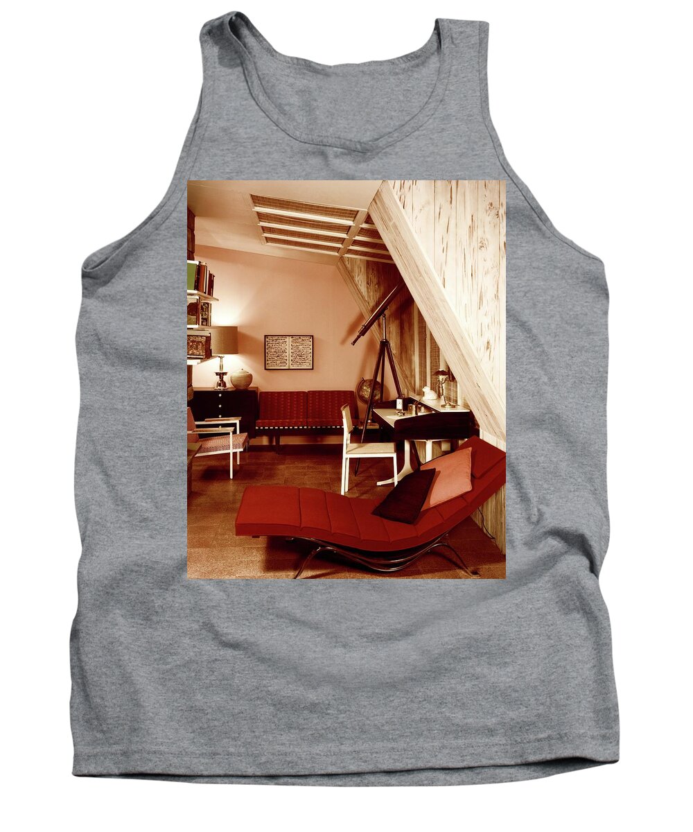 Indoors Tank Top featuring the photograph A Red Living Room by Haanel Cassidy