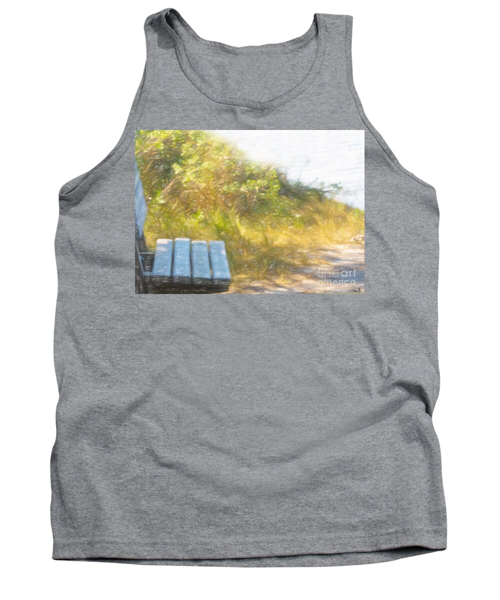 Ocean View Tank Top featuring the photograph A Seat by the Ocean by Sandra Clark