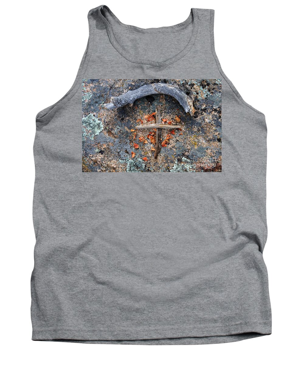 A Simple Sign Of The Cross Tank Top featuring the photograph A Simple Sign of the Cross by Karen Lee Ensley