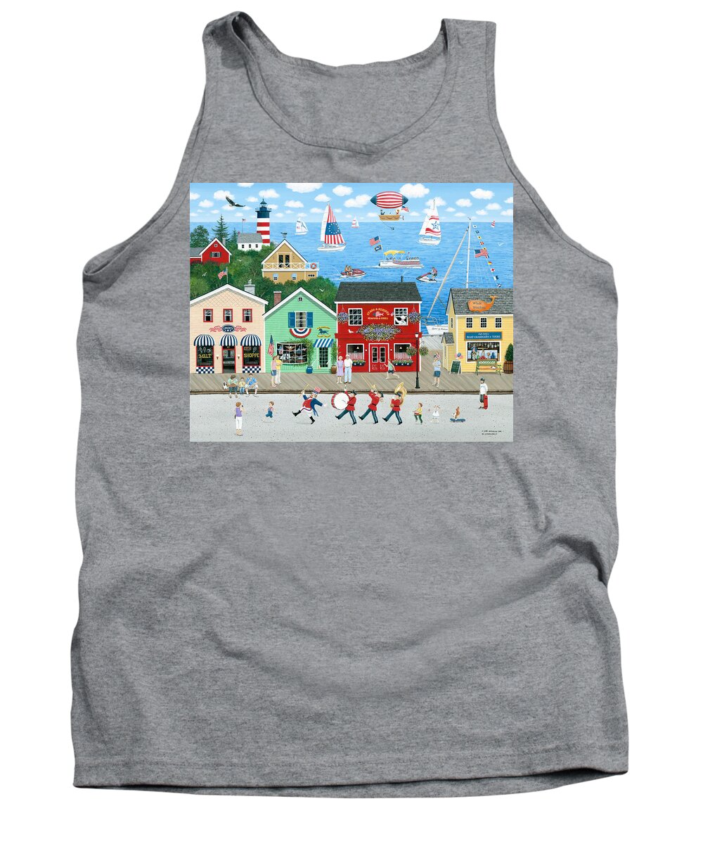 Folk Art Tank Top featuring the painting A Star Spangled Day  by Wilfrido Limvalencia