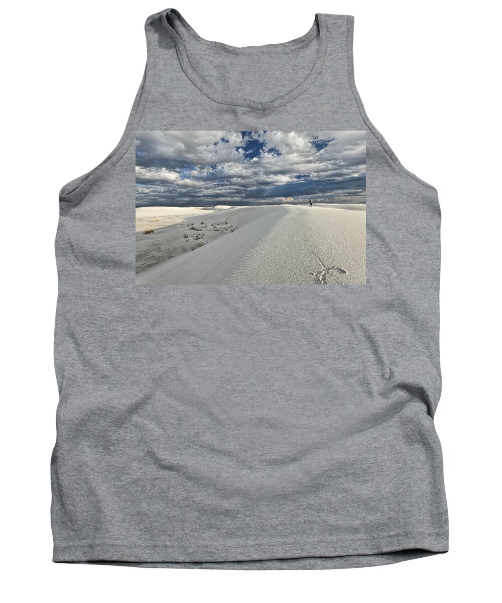 White Sands Tank Top featuring the photograph A Walk on the Dunes by Diana Powell
