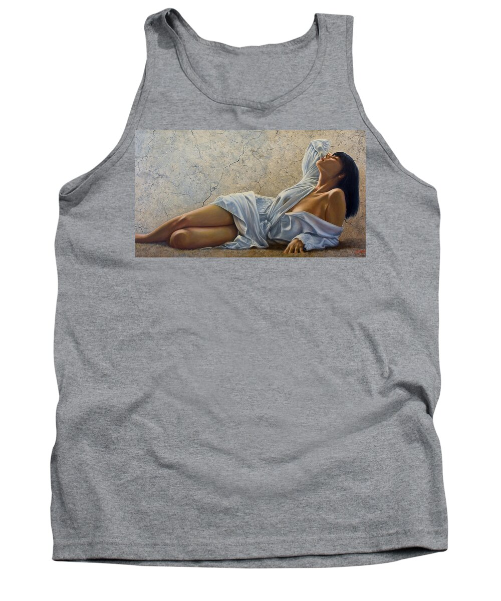 Erotic Tank Top featuring the painting Abandon by John Silver