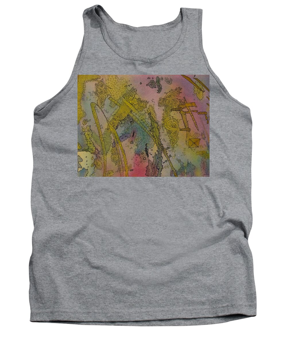 Doodle Tank Top featuring the painting Abstract Doodle by Terry Holliday
