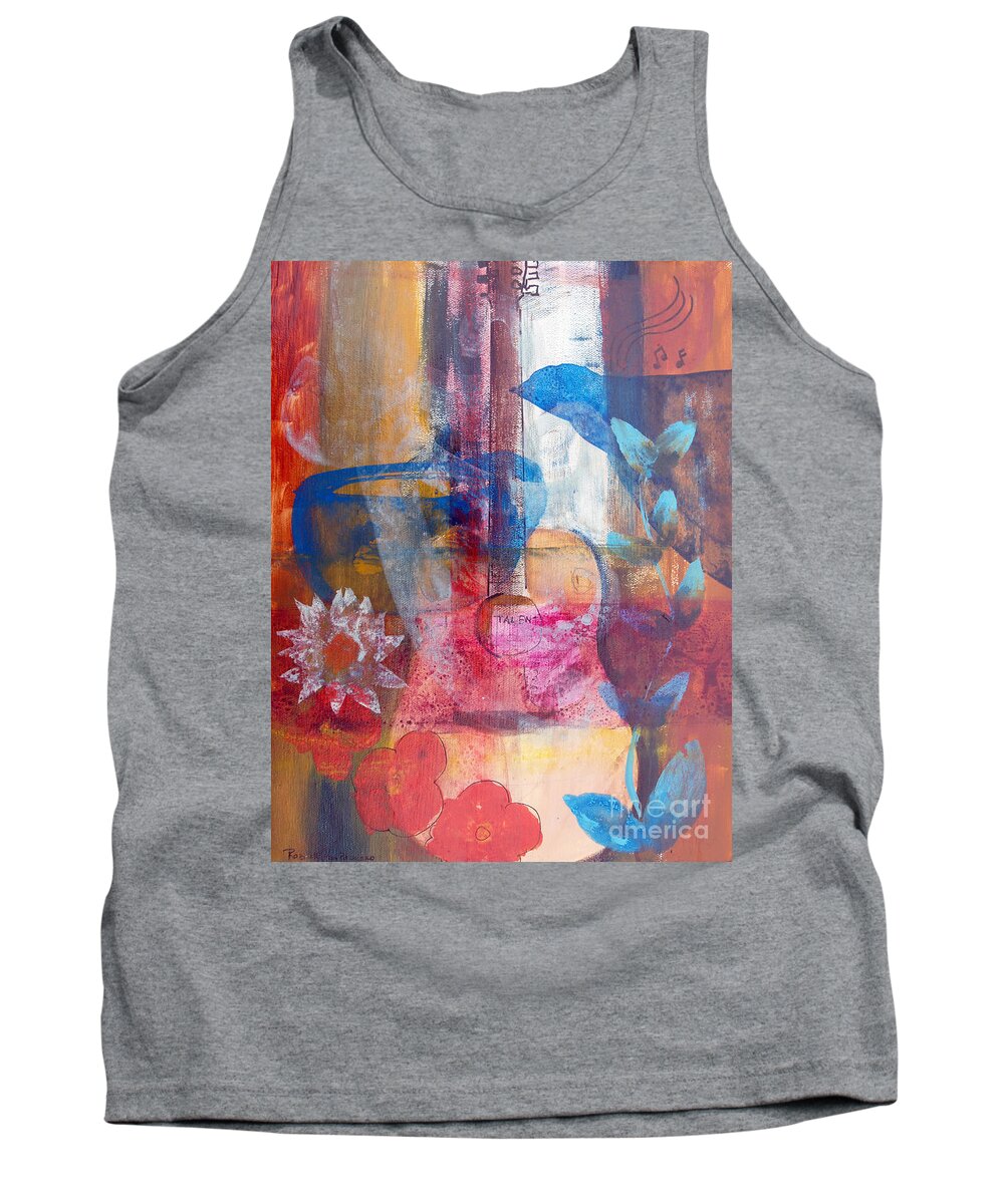 Cafe Tank Top featuring the painting Acoustic Cafe by Robin Pedrero