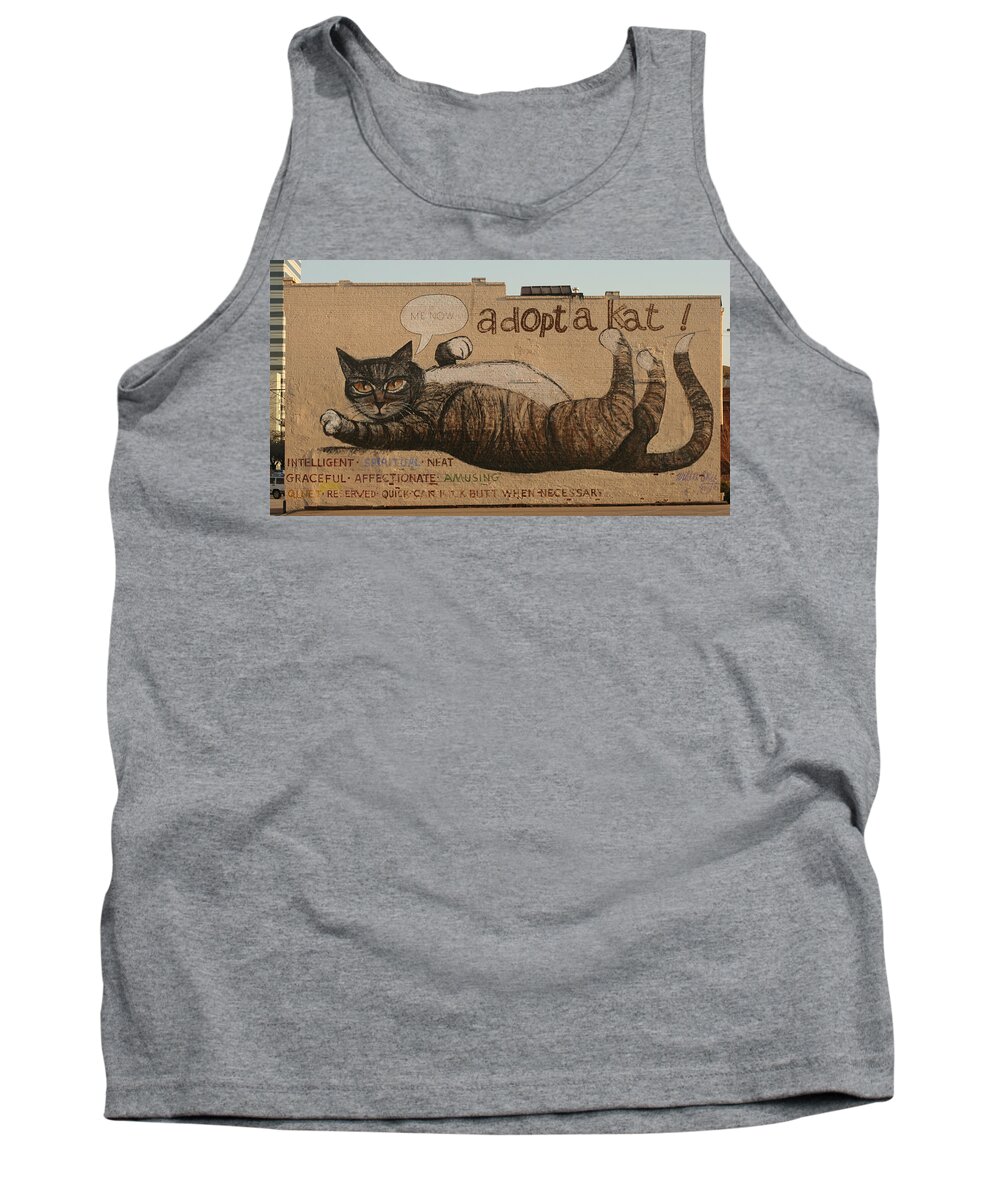 Mural Tank Top featuring the painting Adopt a Kat or Me Now by Blue Sky
