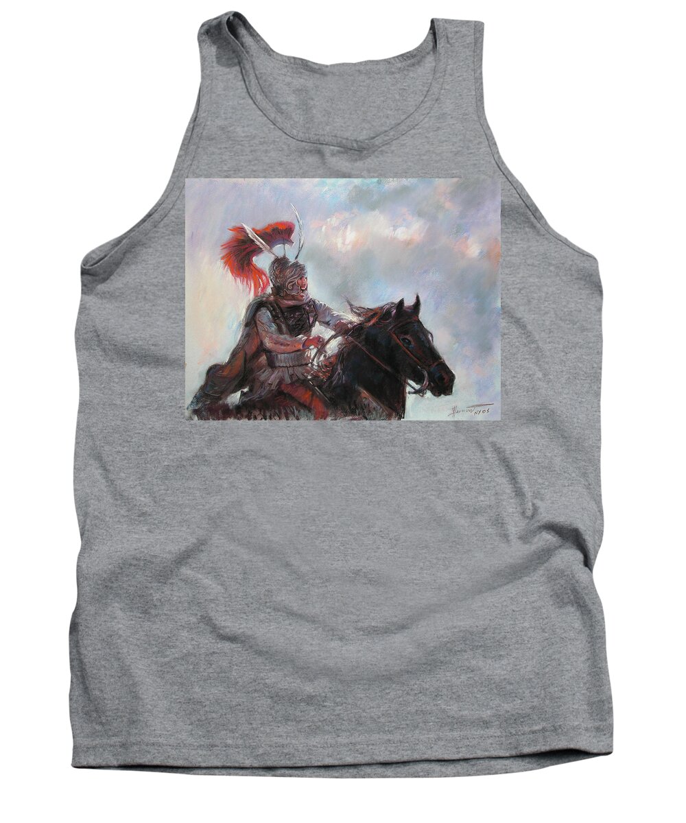 Alexander The Great Tank Top featuring the drawing Alexander the Great by Viola El