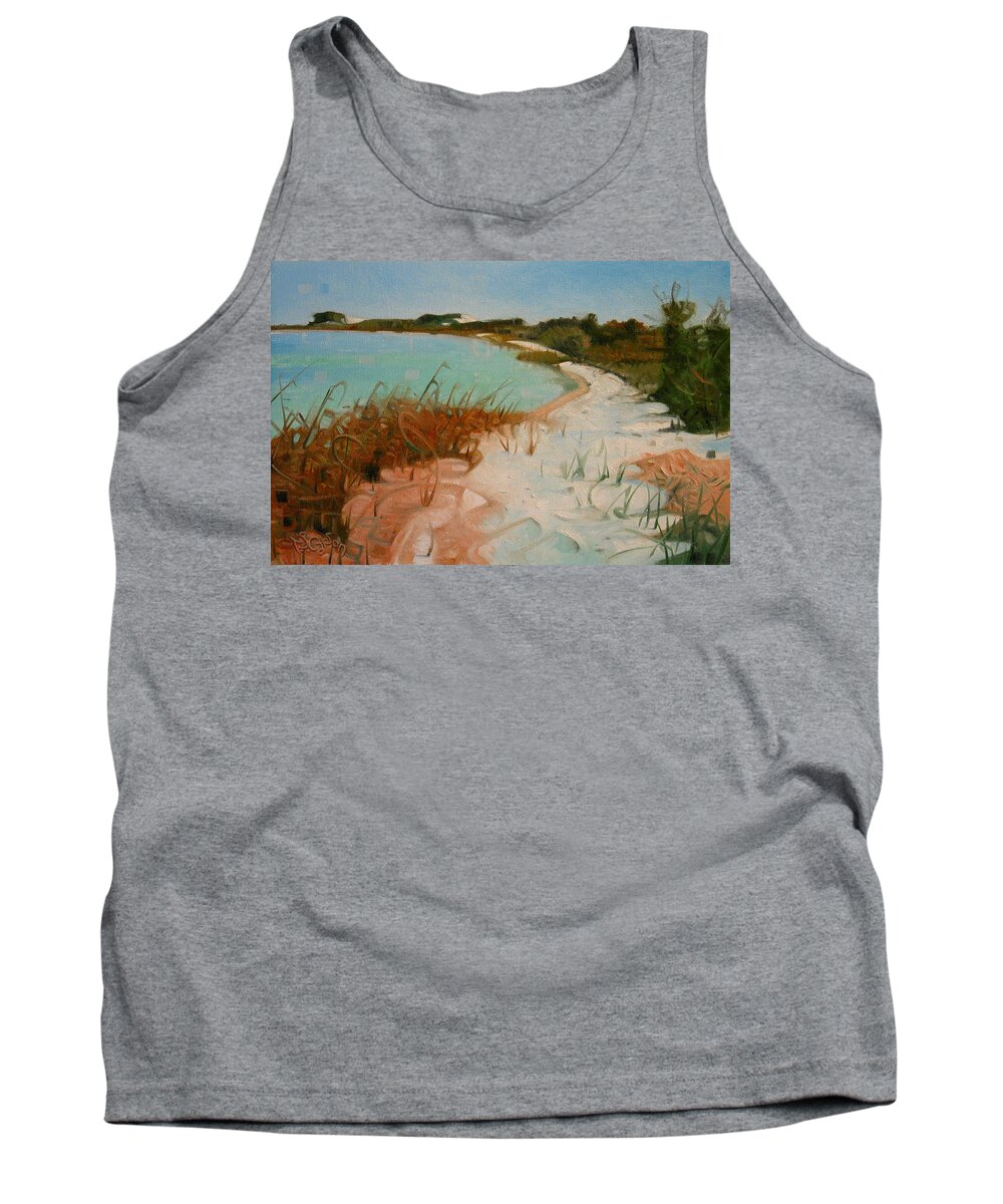 Seashore Tank Top featuring the painting Along the Shore by T S Carson