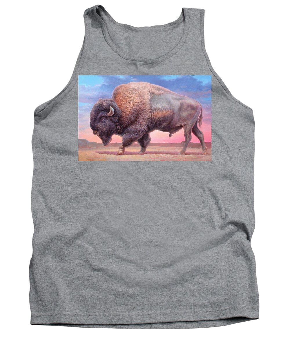 Buffalo Tank Top featuring the painting American Buffalo by Hans Droog