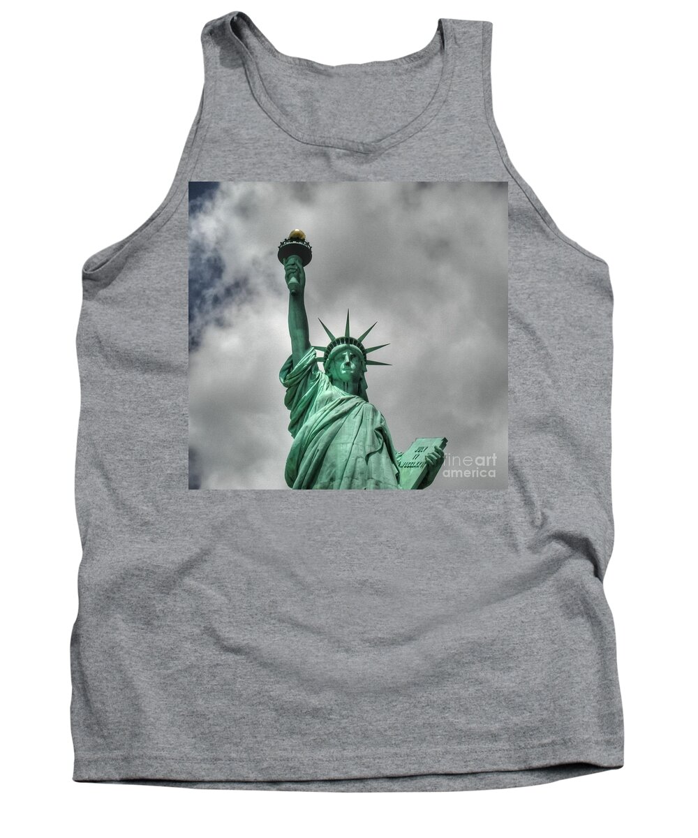 New York City Tank Top featuring the photograph America's Lady Liberty by Tap On Photo