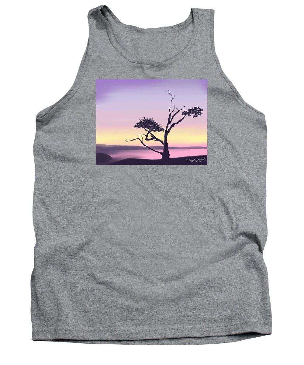 Landscape Tank Top featuring the digital art Anacortes by Terry Frederick