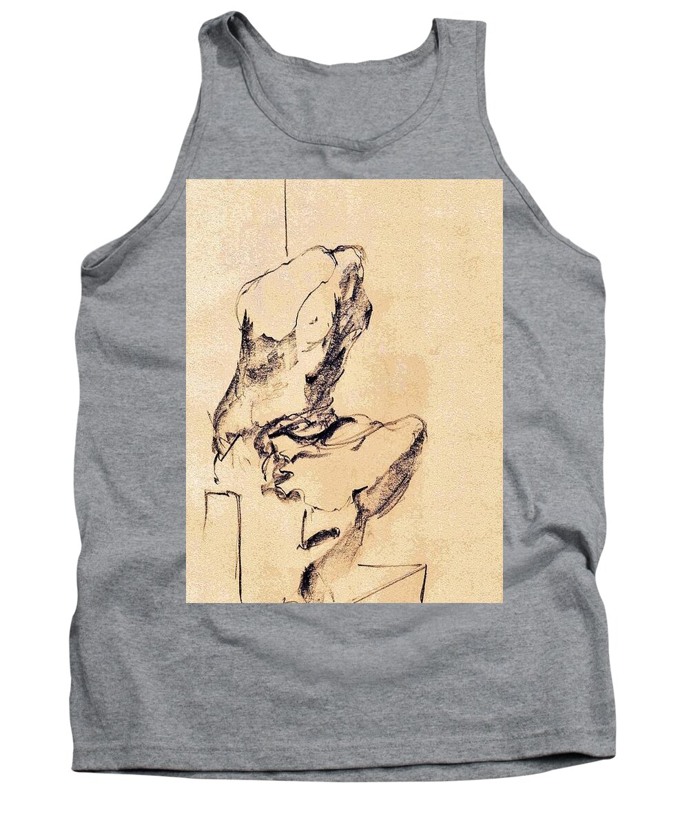 Ancient Tank Top featuring the drawing Ancient sculptures studies_3 by Karina Plachetka