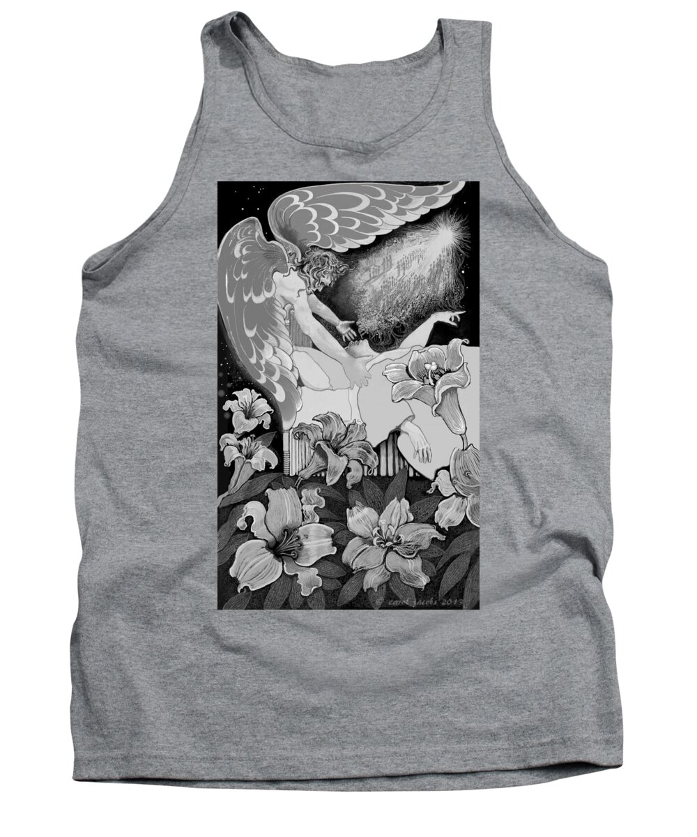 Angel Tank Top featuring the digital art Angel of Death Vision by Carol Jacobs