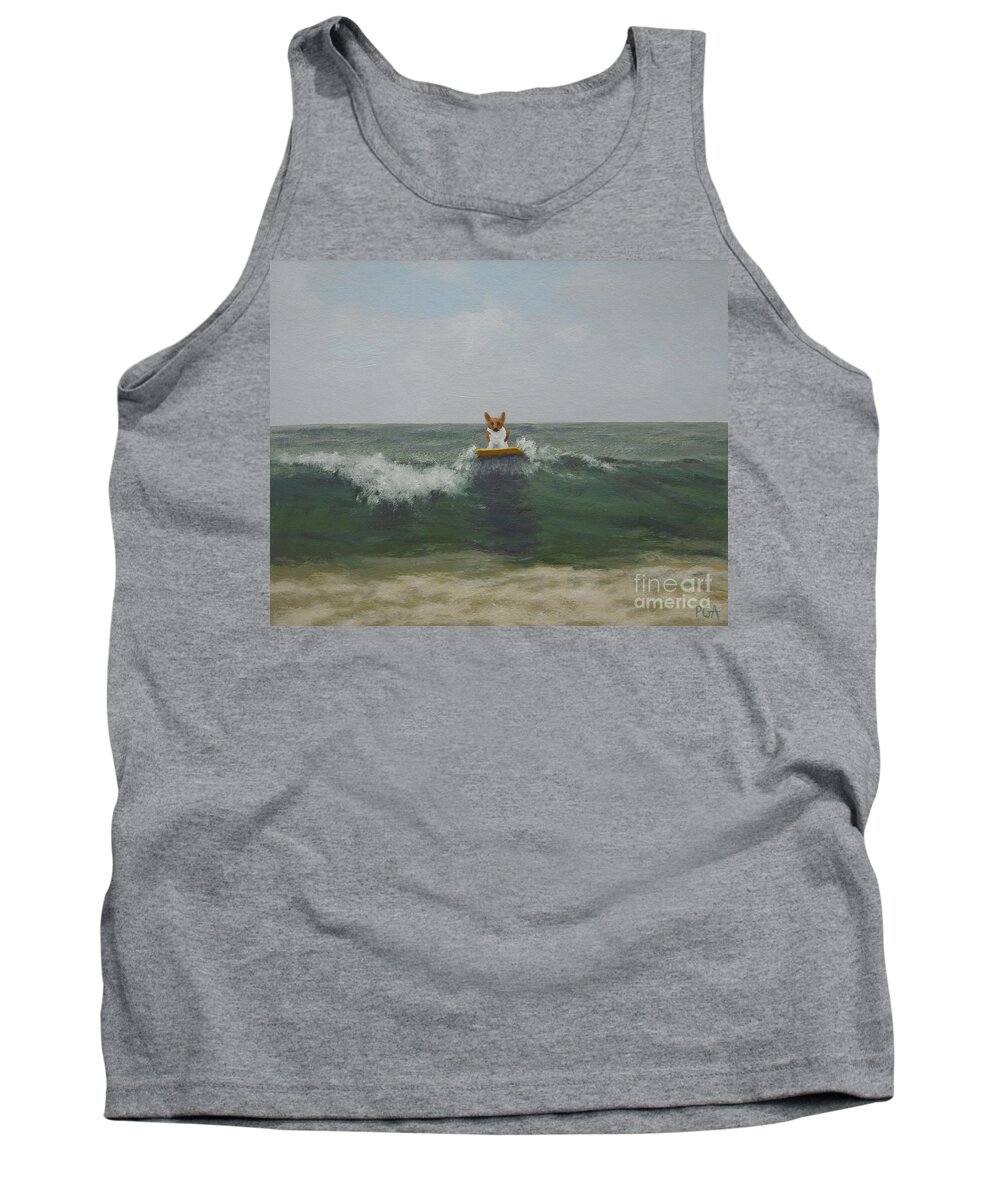 Seascape Tank Top featuring the painting Arriving from Wales by Phyllis Andrews
