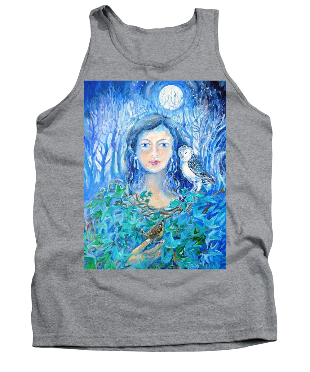 Dreolin Tank Top featuring the painting Artemis and the Wren- by Trudi Doyle