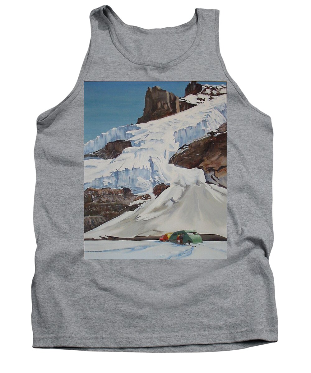 Galcier Tank Top featuring the painting Athabaska 1956 by Lin Grosvenor