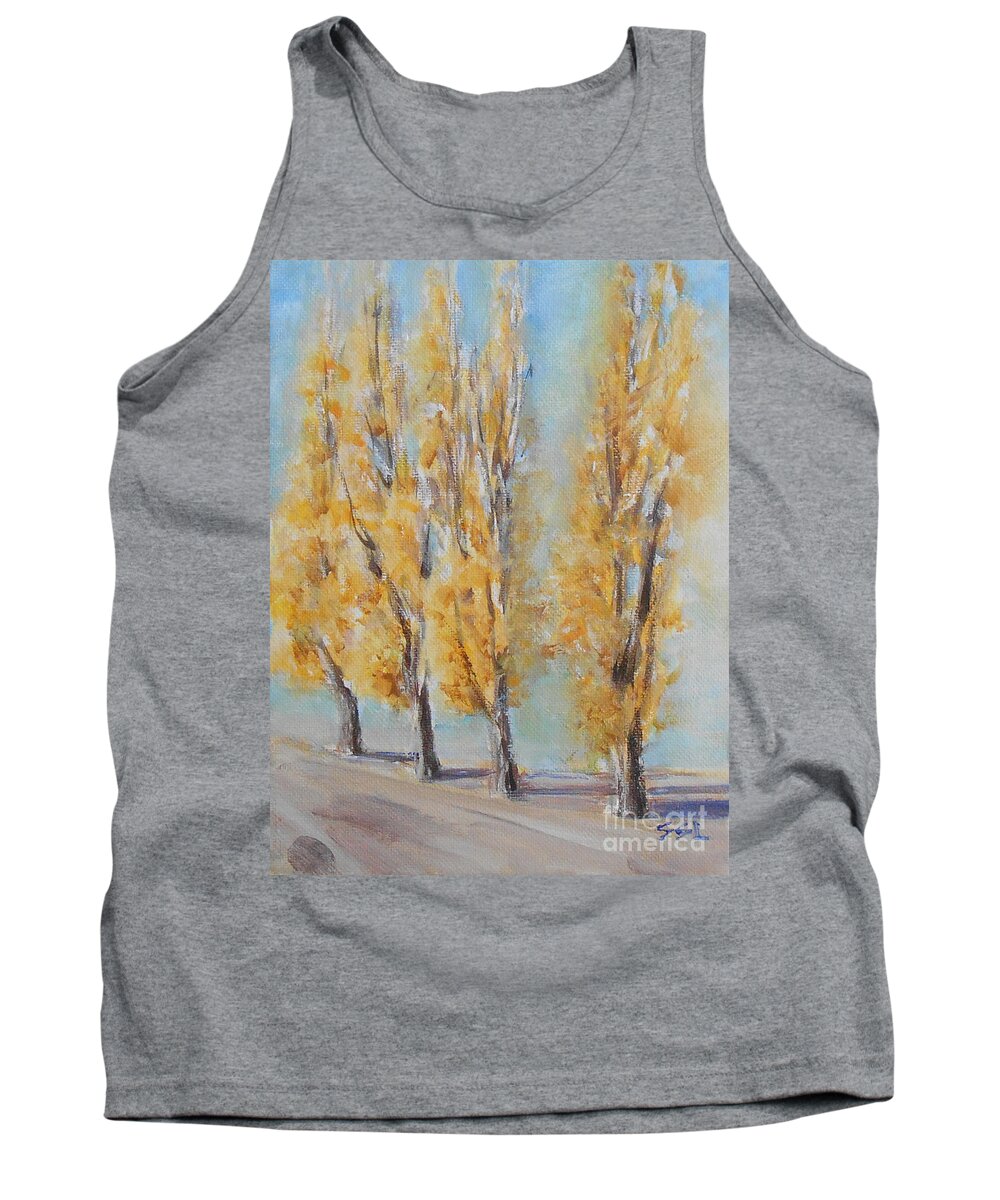 Landscape Tank Top featuring the painting Autumn by Jane See