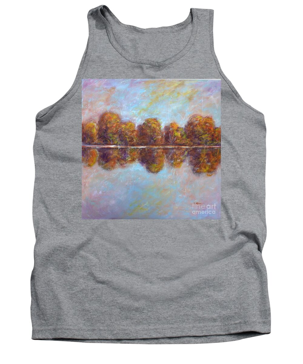 Painting Tank Top featuring the painting Autumnal Atmosphere by Cristina Stefan