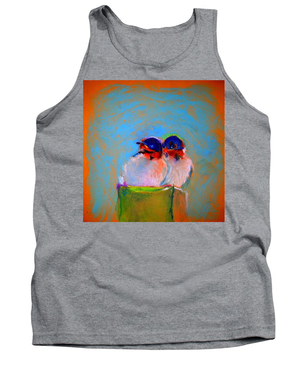 Swallows Tank Top featuring the painting Baby Swallows by Sue Jacobi
