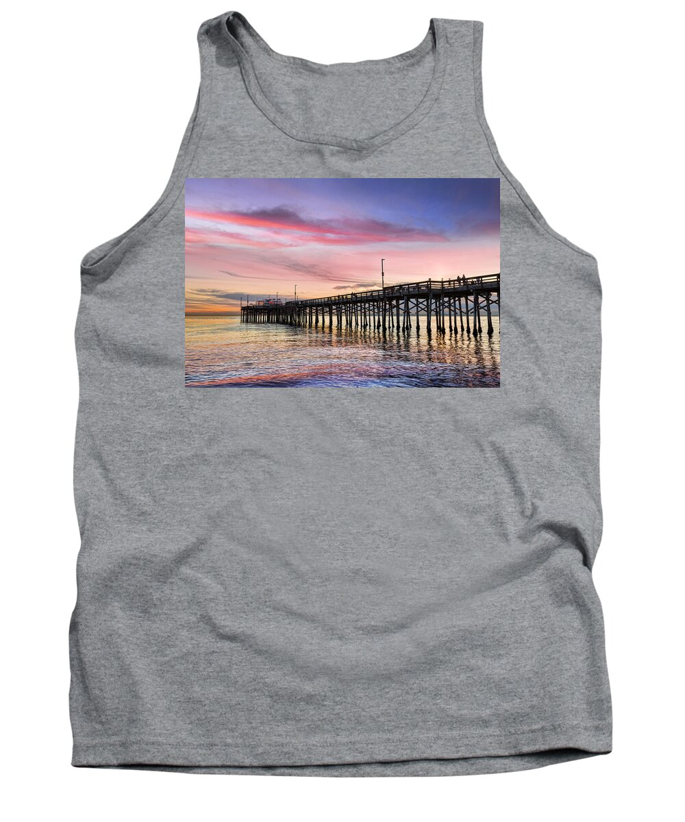 Balboa Tank Top featuring the photograph Balboa Pier Sunset by Kelley King