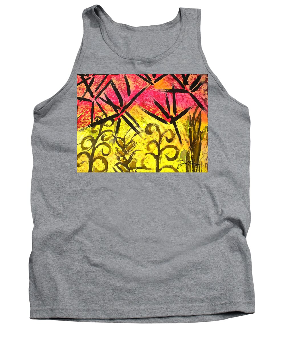 Bamboo Painting Tank Top featuring the painting Bamboo in the Wind by Joan Reese