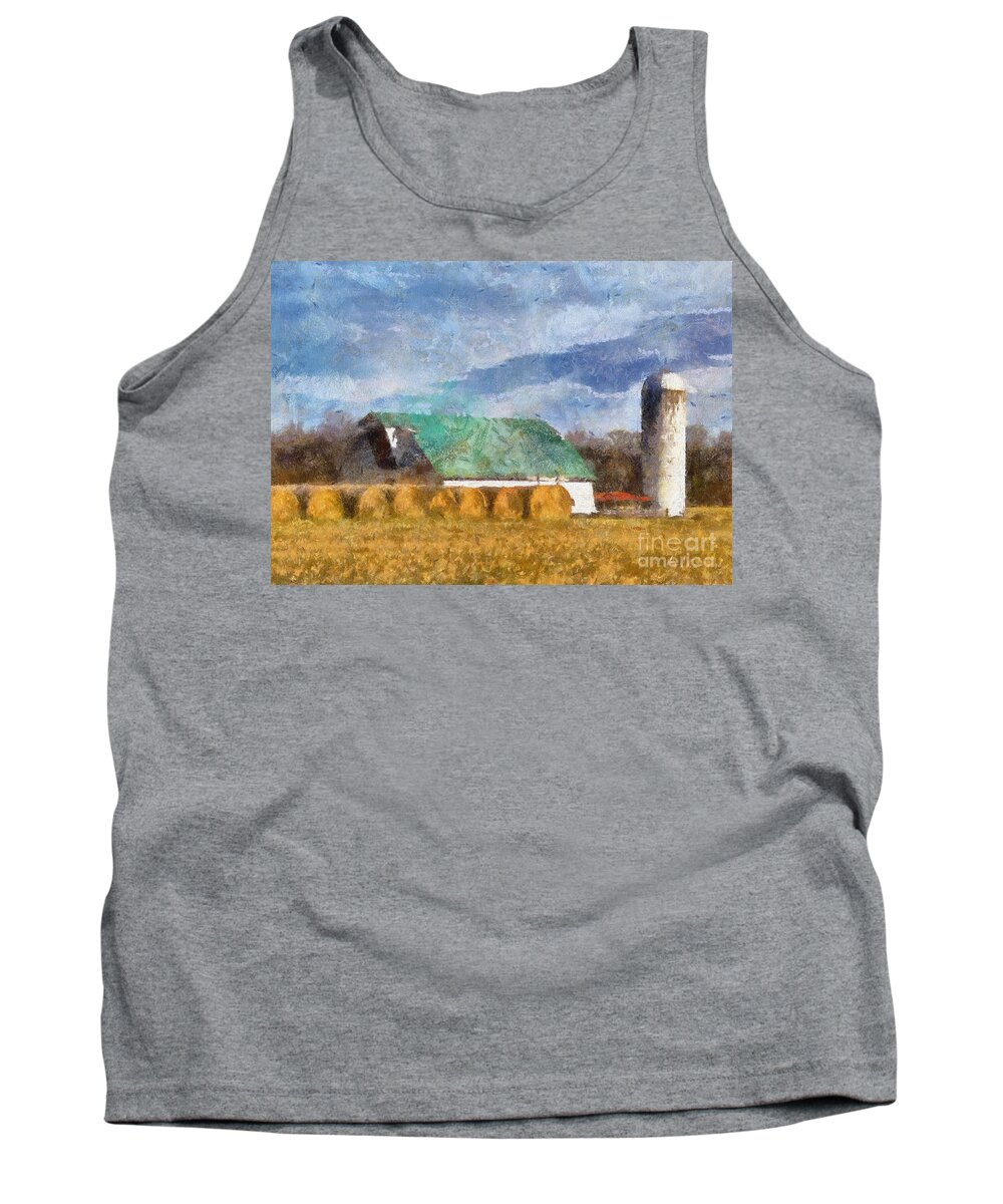 Barn Tank Top featuring the photograph Barn and Silo in West Virginia by Kerri Farley