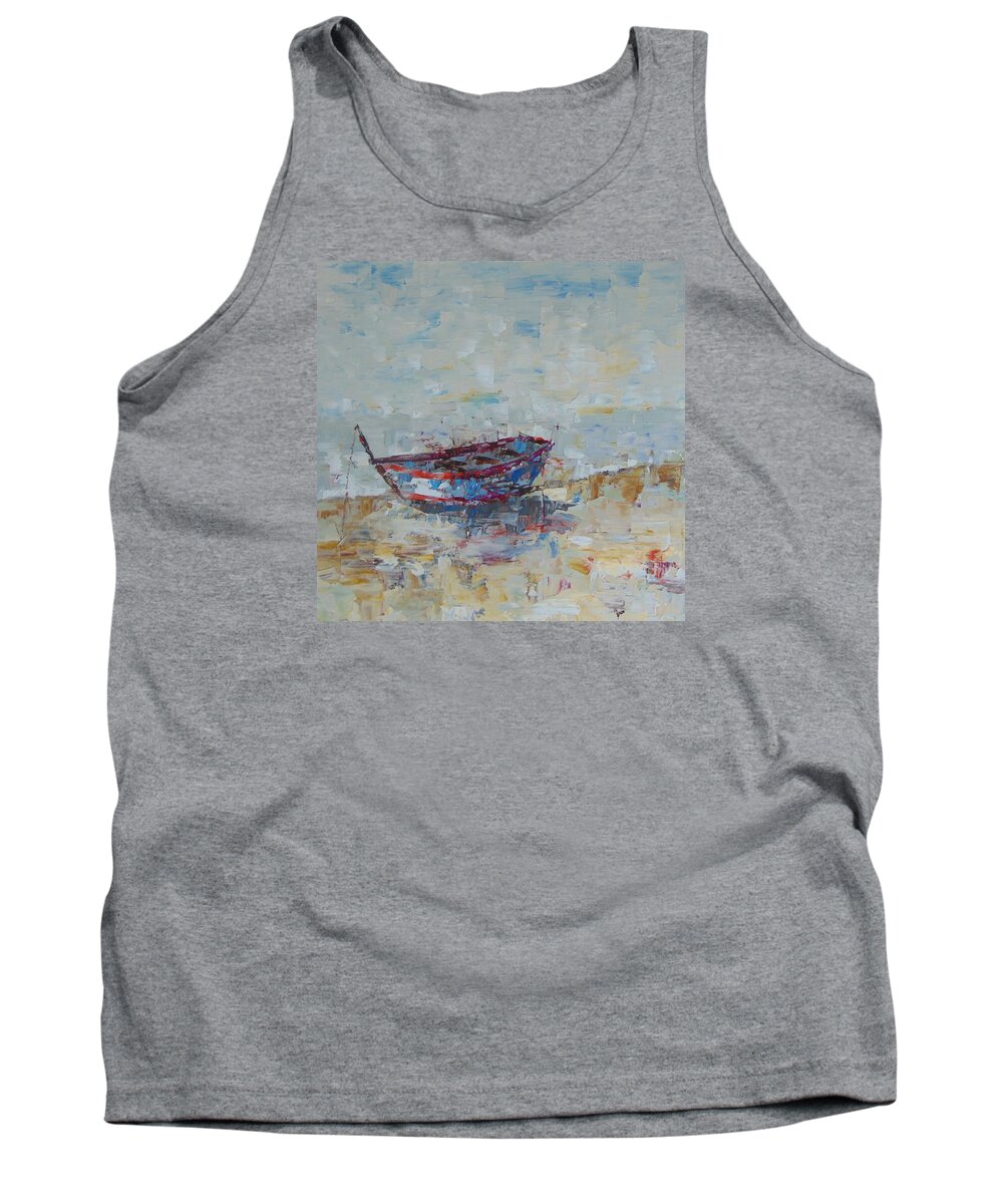 Frederic Payet Tank Top featuring the painting Barque de Provence by Frederic Payet