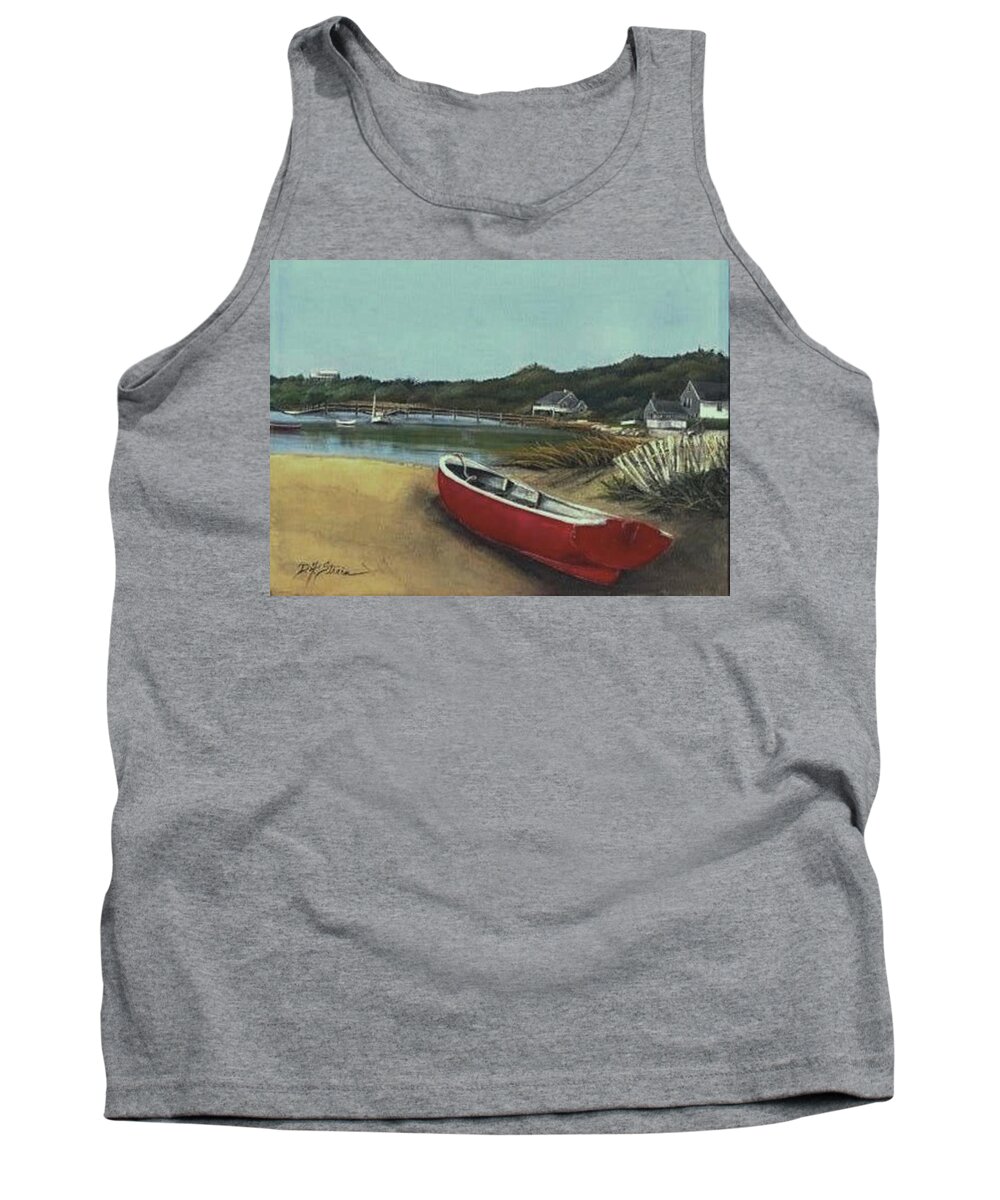 Ocean Tank Top featuring the painting Beached Boat by Diane Strain