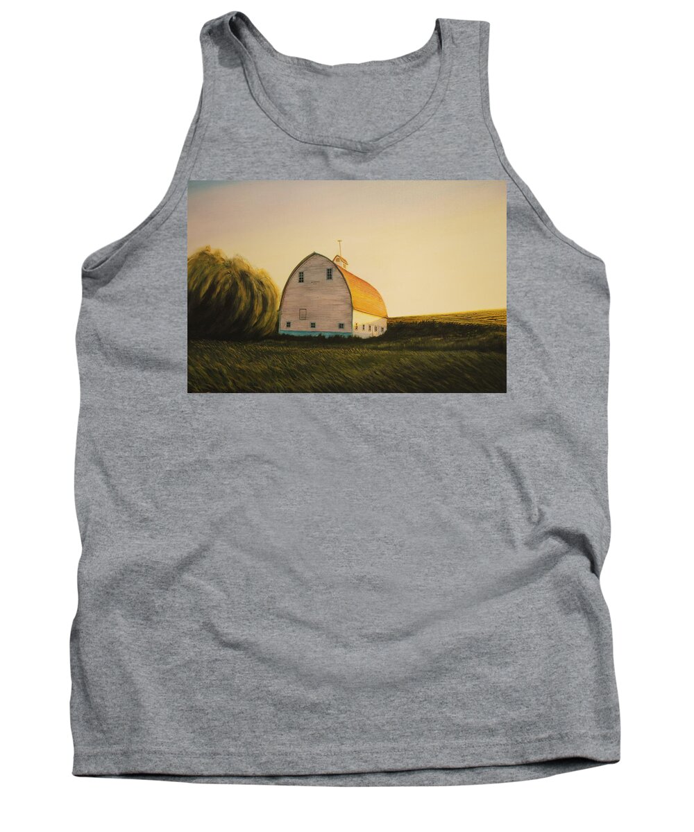 Landscape Tank Top featuring the painting Becker Barn by Leonard Heid