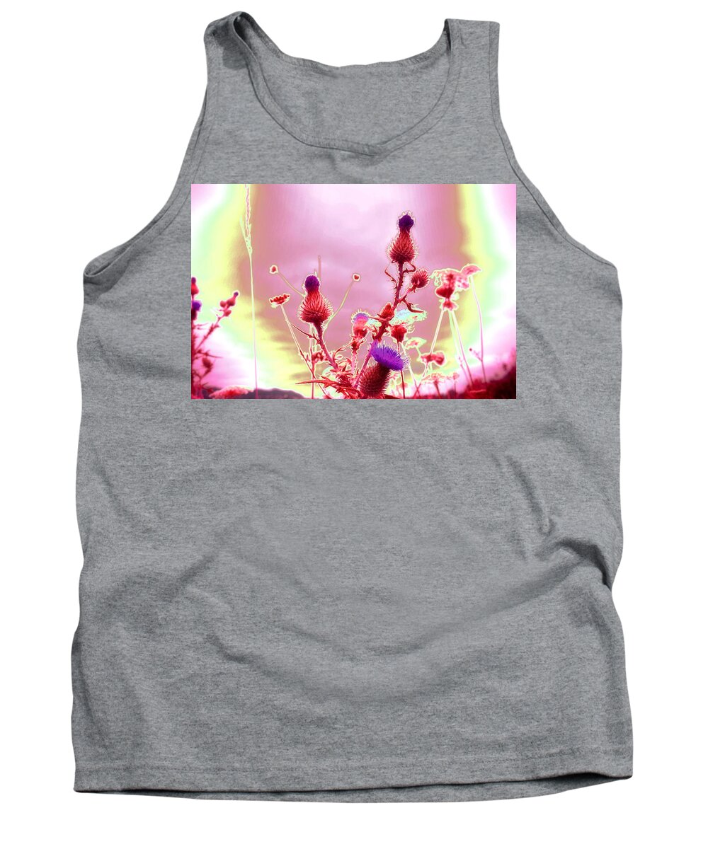 Thistle Tank Top featuring the photograph Bewitching Triad by Laureen Murtha Menzl