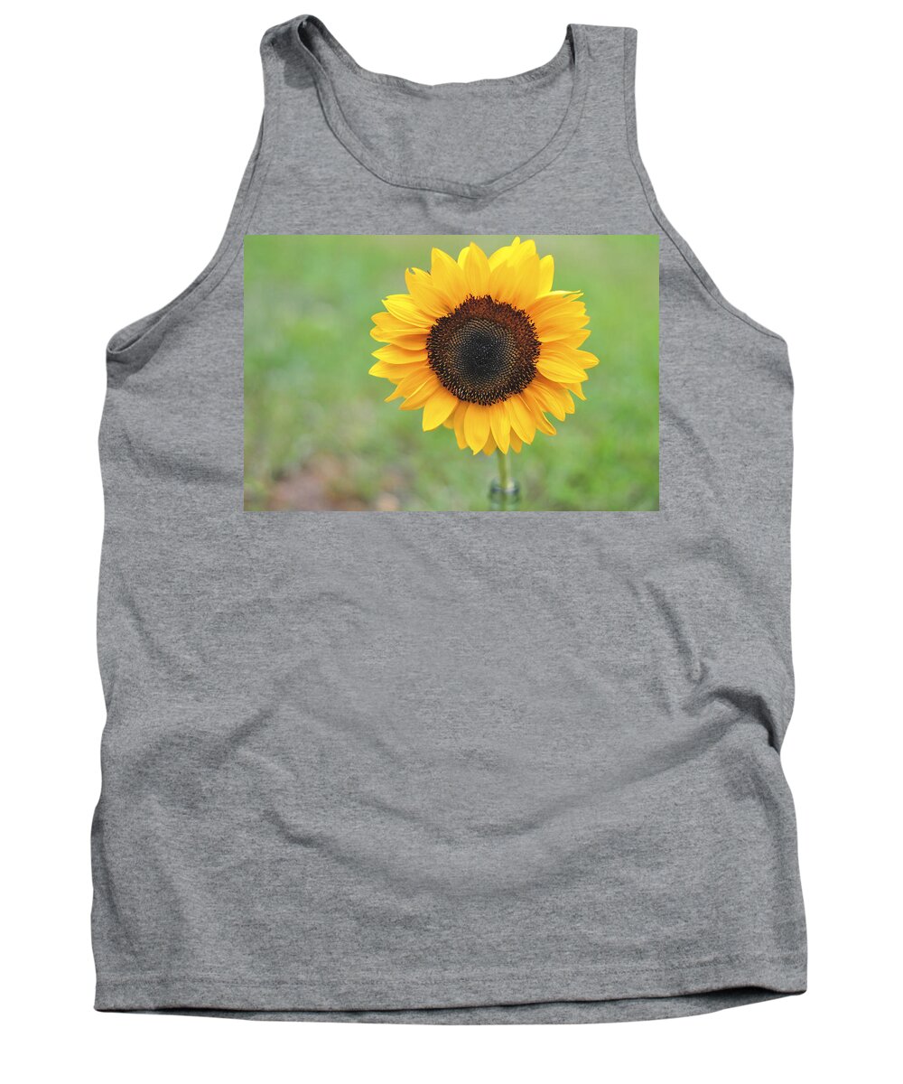 Flower Tank Top featuring the photograph Big Bright Yellow Colorful Sunflower Art Print by Terry DeLuco