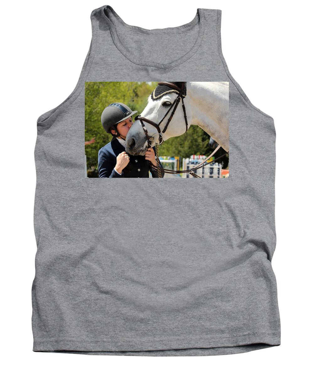 Horse Tank Top featuring the photograph Big Kisses by Janice Byer