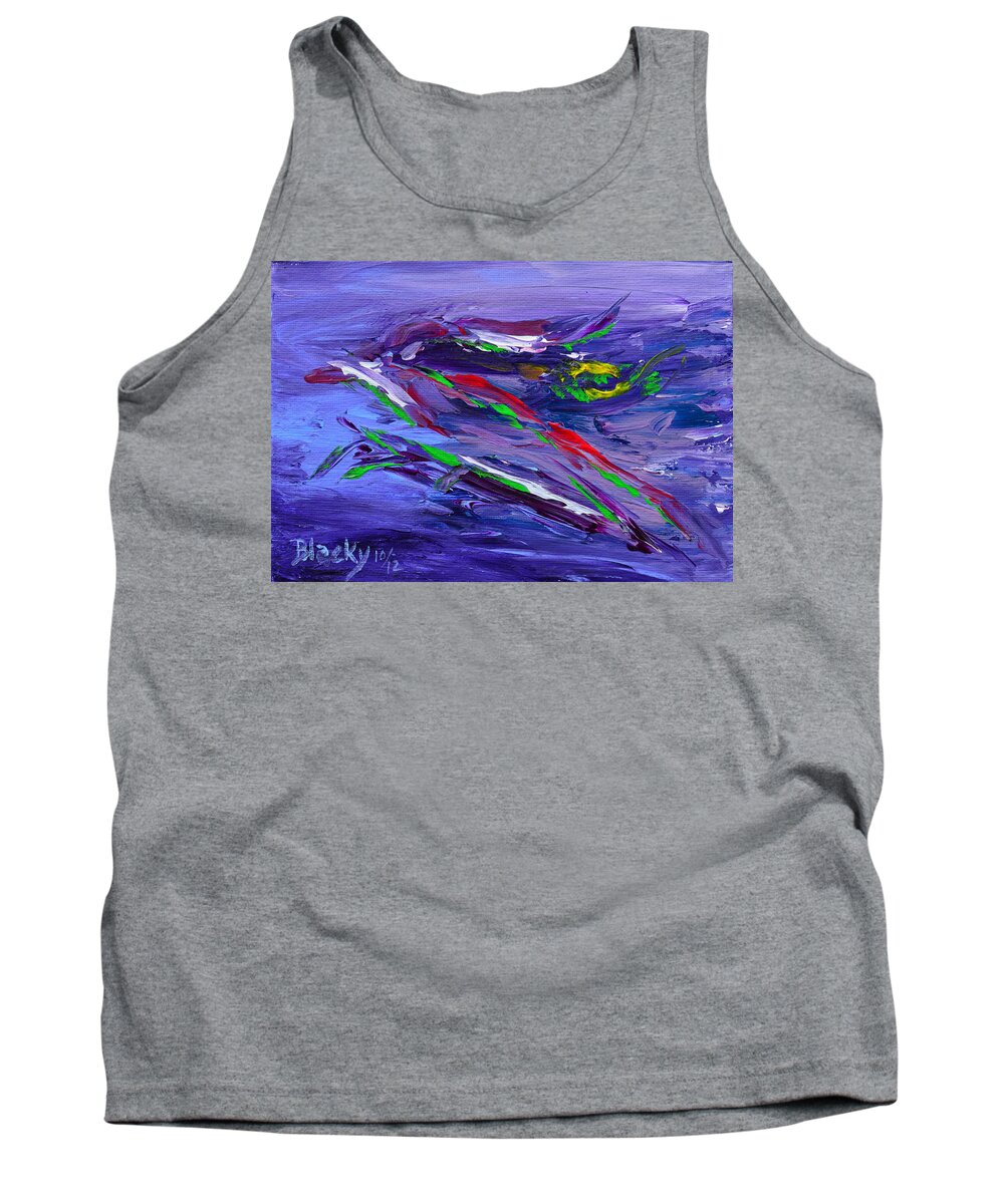 Bold Abstract Tank Top featuring the painting Bird Of Paradise by Donna Blackhall