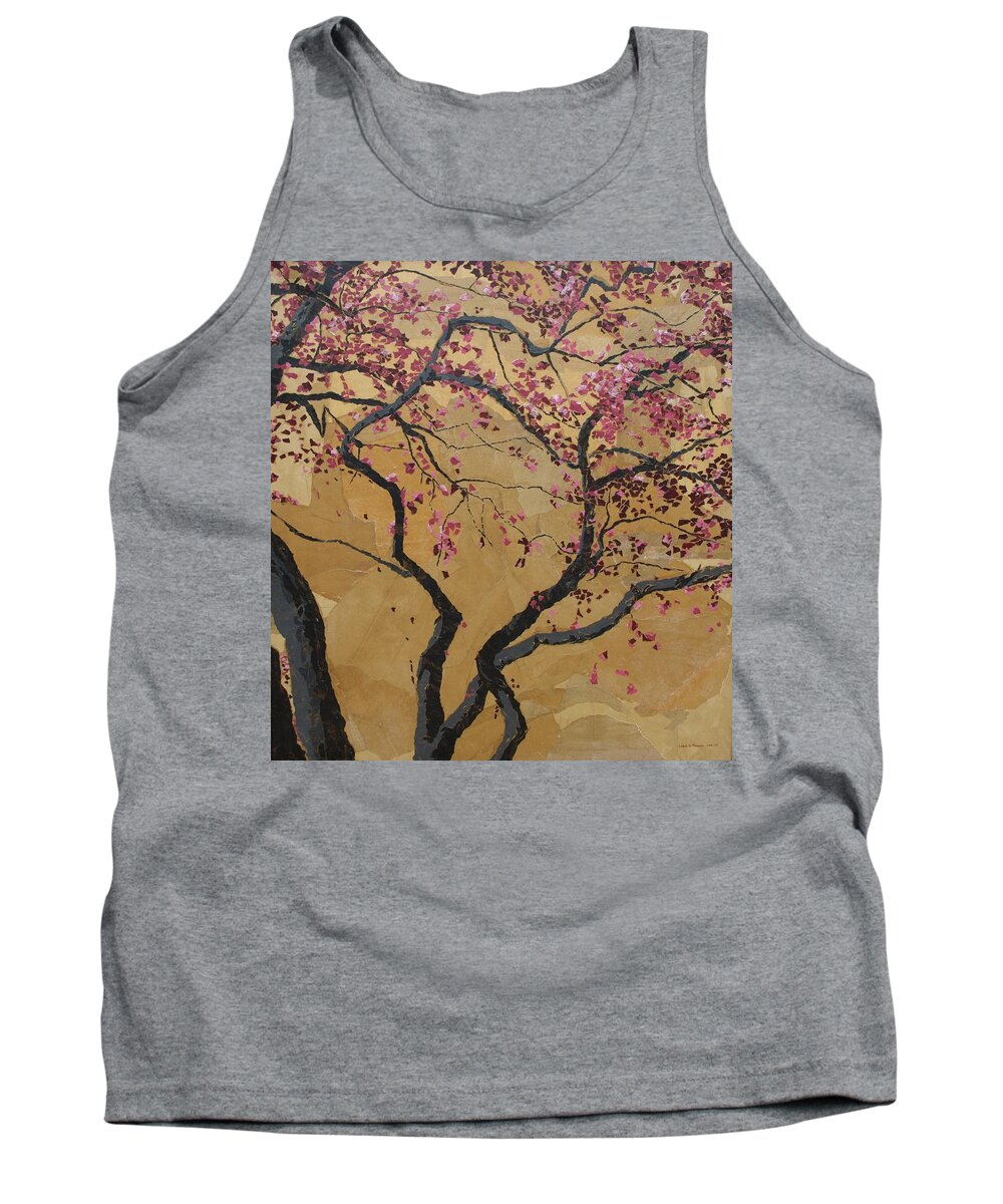 Tree Tank Top featuring the painting Blooming Prairie Fire by Leah Tomaino