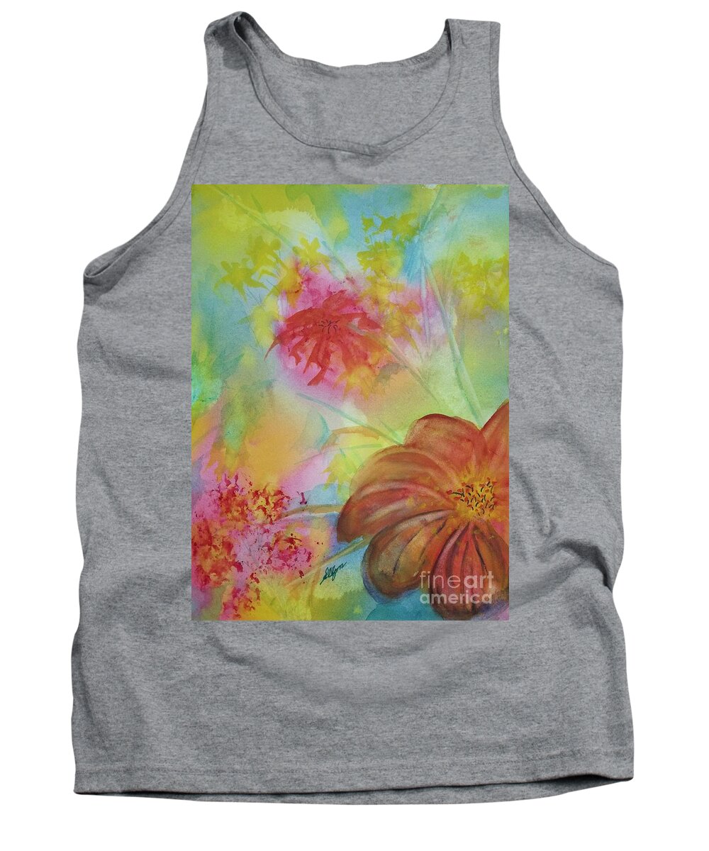 Flowers Tank Top featuring the painting Blossoms by Ellen Levinson