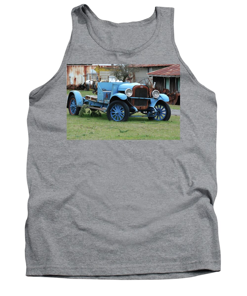Car Tank Top featuring the photograph Blue Chevy by Ron Roberts