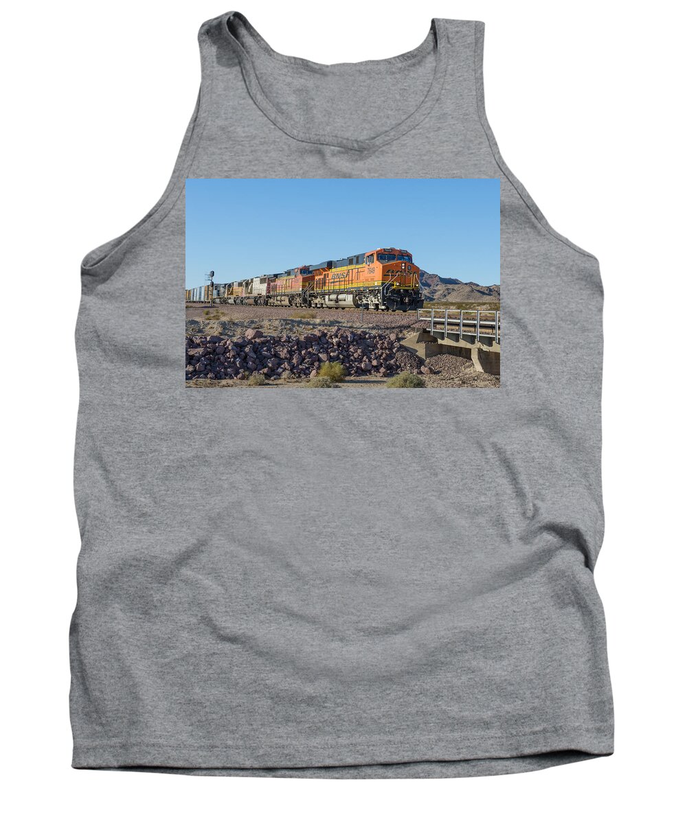 Bnsf Tank Top featuring the photograph Bnsf 7649 by Jim Thompson