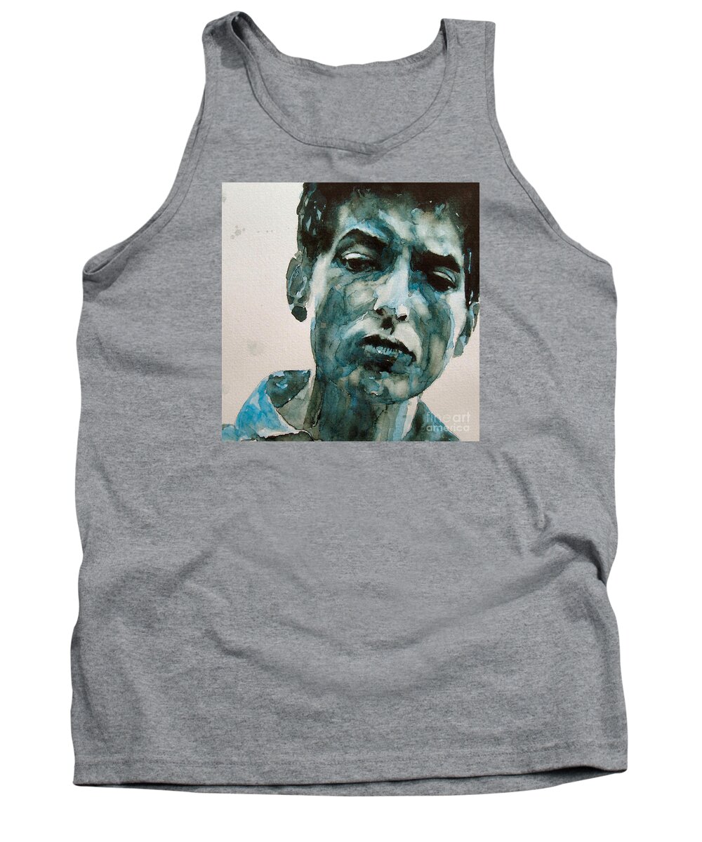 Bob Dylan Tank Top featuring the painting Bob Dylan by Paul Lovering
