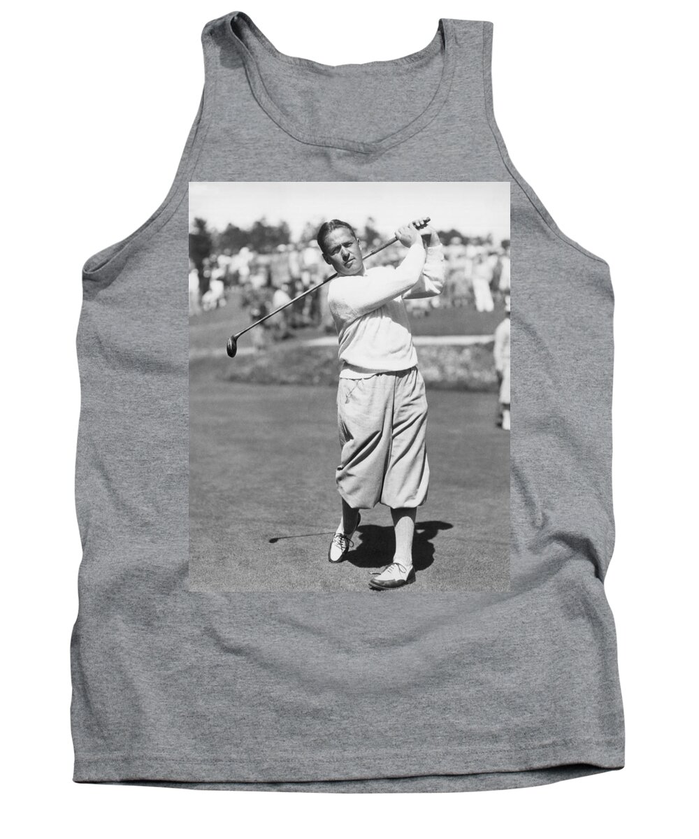 1 Person Only Tank Top featuring the photograph Bobby Jones At Pebble Beach #2 by Underwood Archives