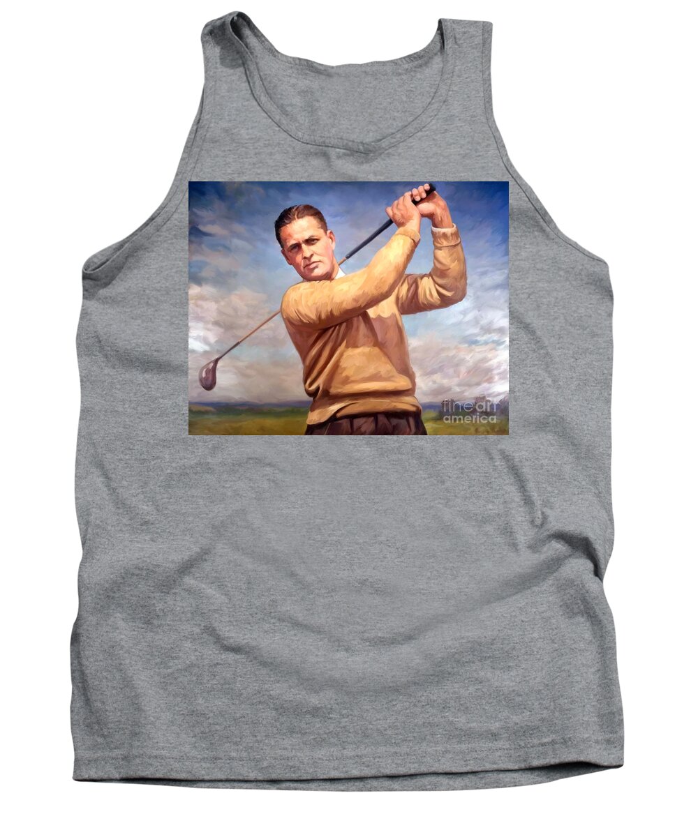 Bobby-jones Tank Top featuring the painting bobby Jones by Tim Gilliland