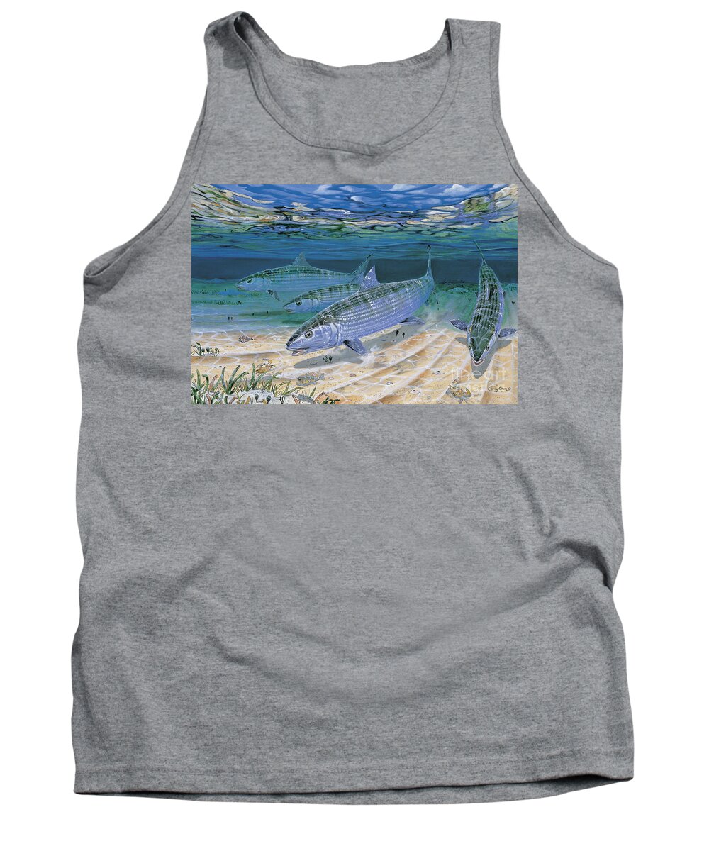 Bonefish Tank Top featuring the painting Bonefish Flats In002 by Carey Chen