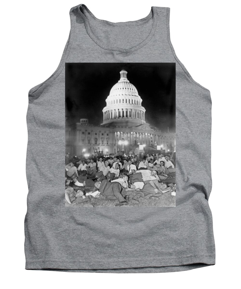 1932 Tank Top featuring the photograph Bonus Army Sleeps At Capitol by Underwood Archives