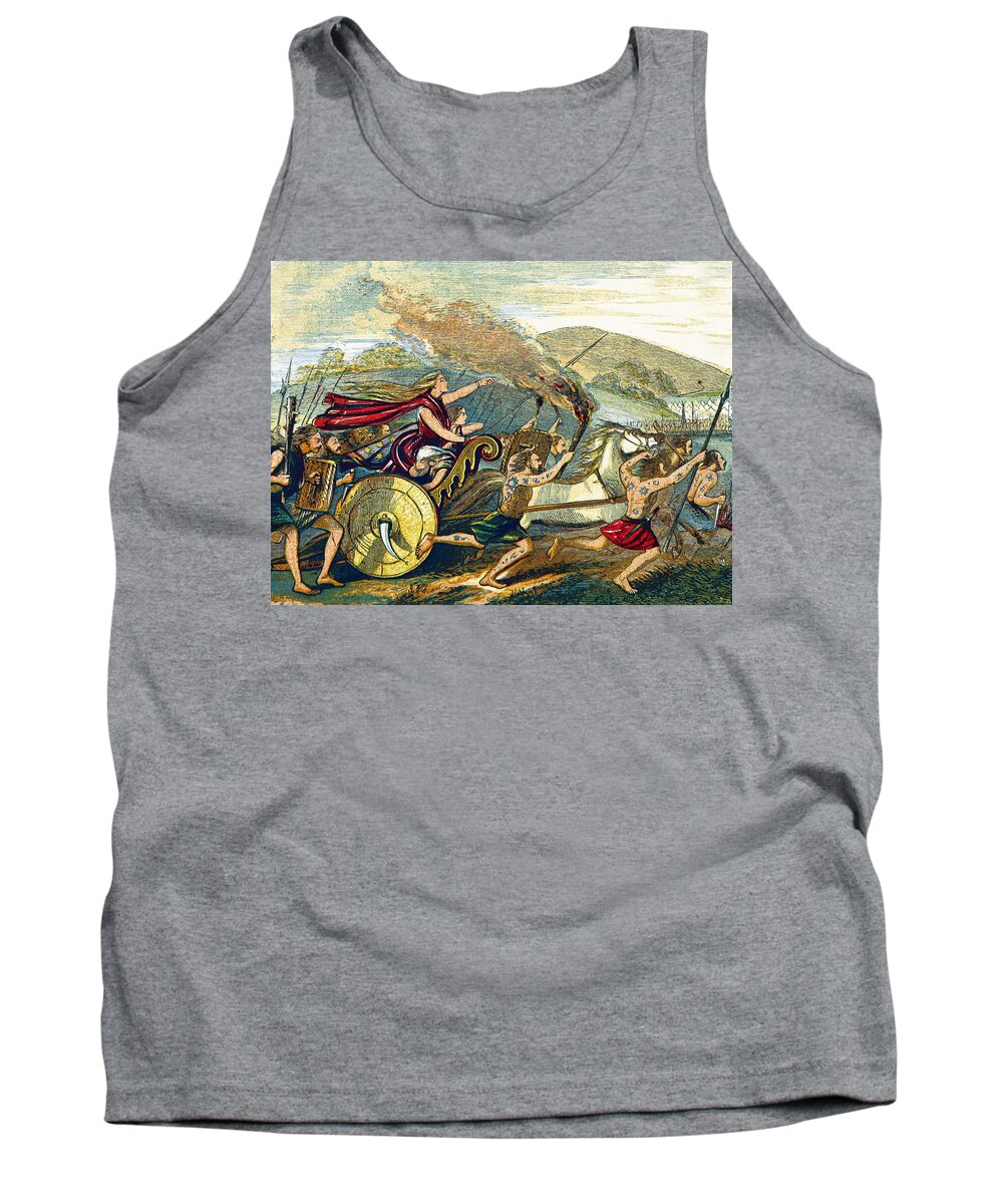 History Tank Top featuring the photograph Boudica Leading British Tribes, 60 Ad by British Library