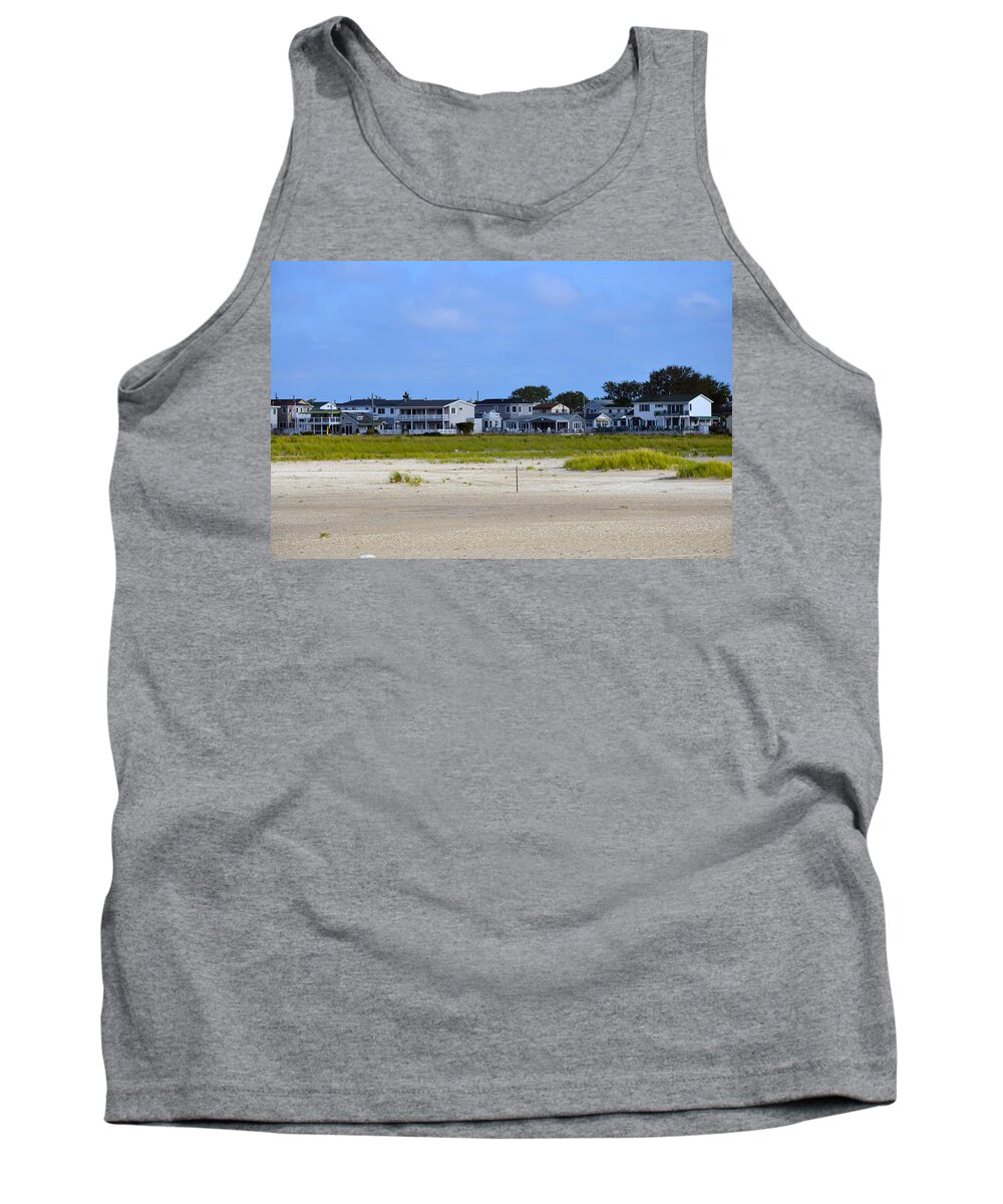 Breezy Point Tank Top featuring the photograph Breezy Point As Seen from Beach August 2012 by Maureen E Ritter